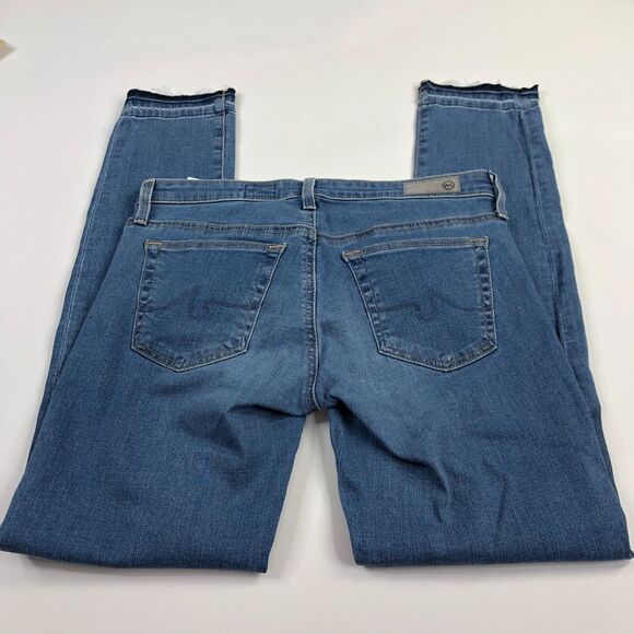AG Adriano Goldschmeid Stevie Ankle Slim Straight Leg 26 (28W 28L) Raw Jeans - Picture 1 of 11